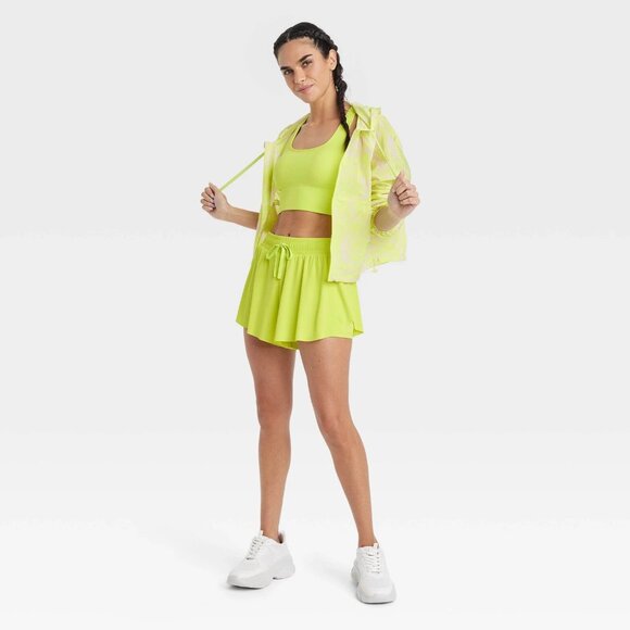 Small - Womens Double Layer Run Shorts 2.5" - JoyLab - Acidic Yellow - Picture 2 of 6